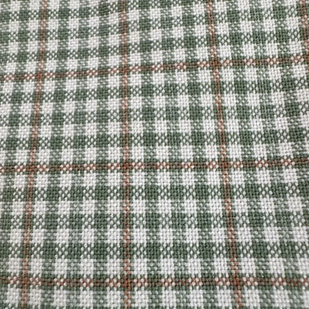 George Barry Green Brown Gingham Plaid USA Made Blazer Jacket Lightweight Sz 44L